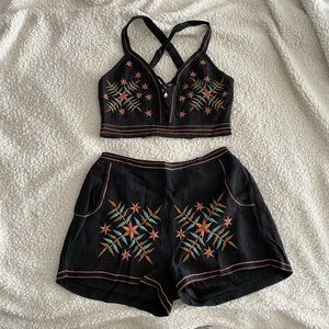 NWT American eagle embroidered matching set